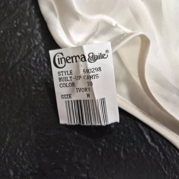 VTG Cinema Étoile Ivory Camisole with Pearl & Sequin Appliqué Size M Bridal Y2K - Picture 5 of 5